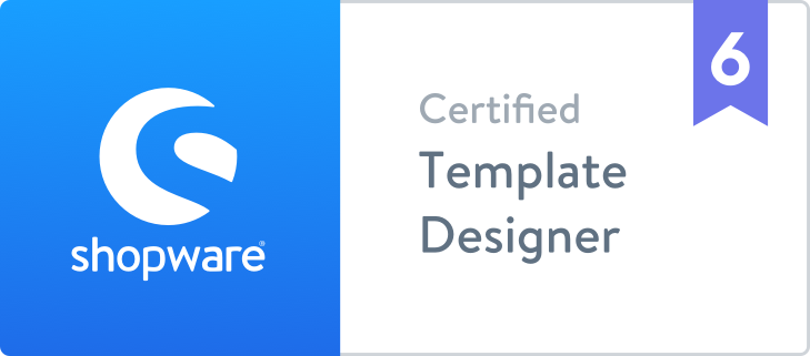 Shopware 6 Certified Advanced Template Designer badge Shopware 6 Certified Advanced Template Designer badge